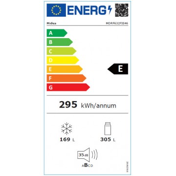 Midea MDRF632FIE46 Ψυγείο Ντουλάπα Total NoFrost Υ177.5xΠ83.3xΒ65.3εκ. Inox